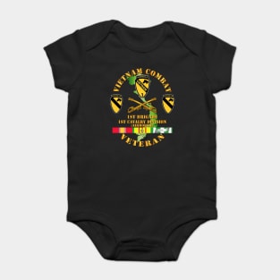 Vietnam Combat Cavalry Veteran w  1st Brigade - 1st Cav Div Baby Bodysuit